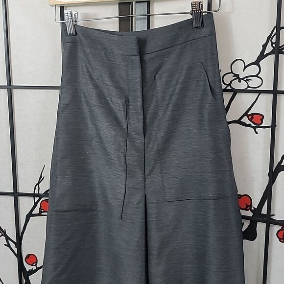 TIBI Womens Asymmetrical Drape Skirt In Dark Heather Gray - Picture 5 of 13